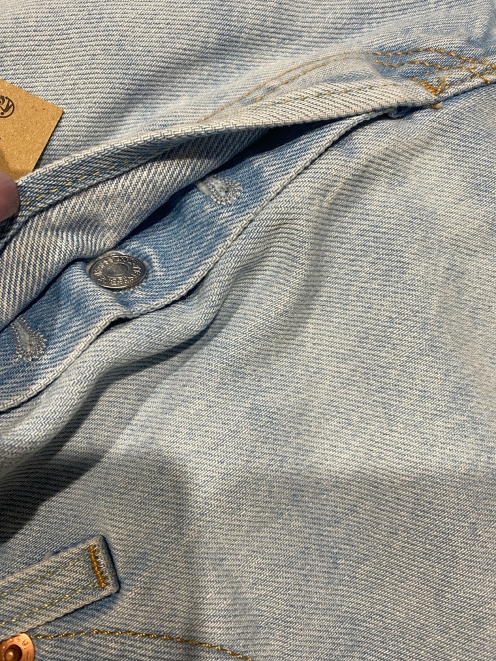 Levi's Light Blue 501 High-Rise Denim Shorts 100% COTTON - Picture 6 of 7